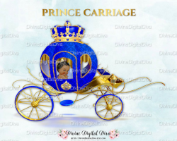 Little Prince Carriage Coach Royal Blue & Gold Ornate Crown ...
