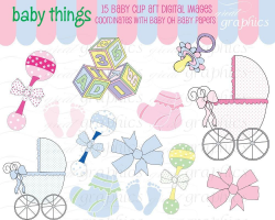 Baby Digital Clip Art Digital Baby Clipart Baby Footprint Baby ...