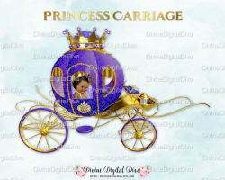 Princess Carriage Coach Purple & Gold | African American Baby Girl ...