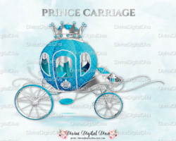 Little Prince Carriage Coach Turquoise & Silver Crown | Clipart ...