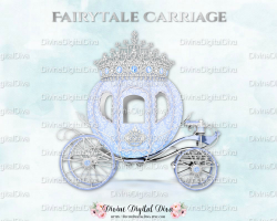 Blue Prince Cinderella Carriage Coach | Light Blue Silver Diamond ...