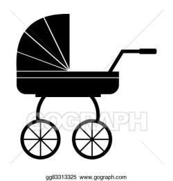 Stock Illustration - Baby carriage simple icon. Clipart Drawing ...