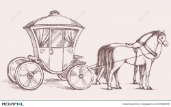 Carriage. Vector Drawing Illustration 57456999 - Megapixl