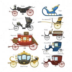 Carriage Vector Vintage Transport with Old Wheels by pantimetrok ...