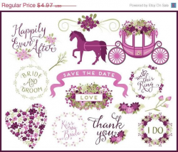 Wedding Words Clip Art | Wedding Carriage Graphics | Spring Flower ...