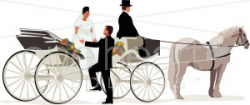 Bride and Groom and a Wedding Carriage | Princess Wedding Clipart