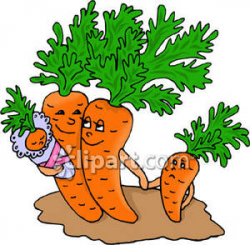 Baby Carrot Cartoon - Royalty Free Clipart Picture