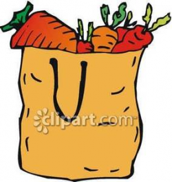 A Grocery Bag Full of Carrots Royalty Free Clipart Picture