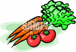 A Bunch of Carrots With Two Tomatoes - Royalty Free Clipart Picture