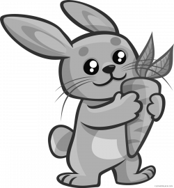 Bunny with Carrot Clipart - ClipartBlack.com
