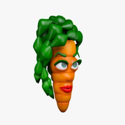 cartoon character carrot 3d max