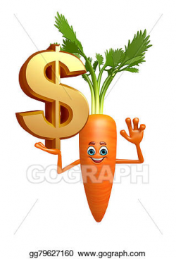 Clipart - Cartoon character of carrot with dollar sign. Stock ...