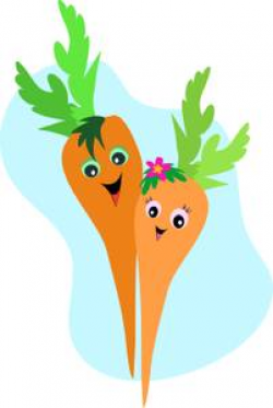 Cute Cartoon Carrots - Royalty Free Clipart Picture