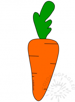 Orange carrot on white background | Coloring Page
