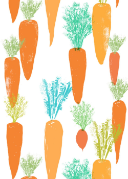 carrot fabric/ wallpaper / wrapping paper pattern design by canigrin ...