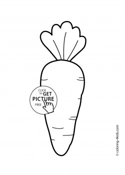 Carrot with leaves vegetables coloring pages for kids, printable free