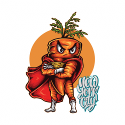 The Angry Carrot / Foodietoon SuperHero / NYC - Carrot - Tapestry ...
