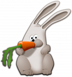 Clipart - bunny eating carrot