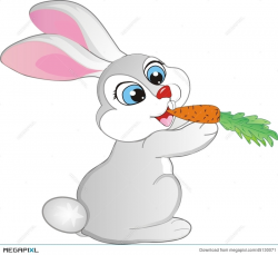 Rabbit Eating A Carrot Illustration 45130071 - Megapixl