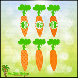 Patterned Carrots Monogram Polka Dot, Chevron and Quatrefoil Designs ...