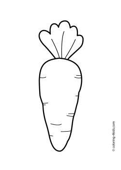 Carrot with leaves vegetables coloring pages for kids, printable ...