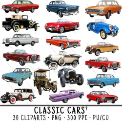 Classic Car Clipart, Vintage Car Clipart, Classic Car Clip Art, Vintage Car  Clip Art, Classic Car PNG, Vintage Car PNG, Classic Vintage Cars
