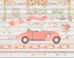 50% OFF Just Married Car Clipart Clip art Wedding Car