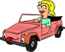 Girl Driving Car Cartoon clip art Free vector in Open office drawing ...
