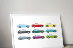 Digital cars clipart, printable car sti | Design Bundles