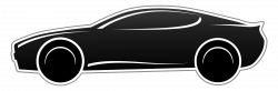 Clipart - Sportscar in Black & White