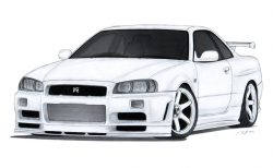 Nissan Skyline GT-R R34 Drawing by Vertualissimo on DeviantArt