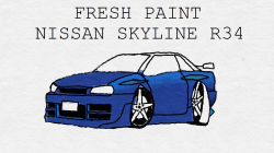 FRESH PAINT: DRAWING NISSAN SKYLINE R34 GT-R - YouTube