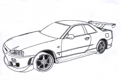 Skyline Car Drawing at GetDrawings.com | Free for personal use ...