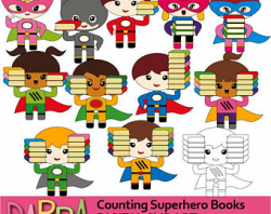 Superhero clipart superhero class multiracial commercial use