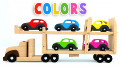 Colors for Children to Learn with Car Transporter Car Toys - Colours ...