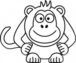 Black And White Cartoon Monkey Clip Art at Clker.com - vector clip ...