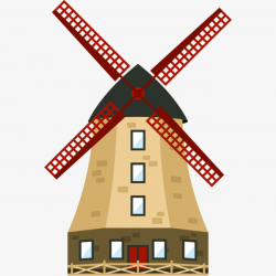 Cartoon Windmill, Windmill, Building, Cartoon PNG Image and Clipart ...