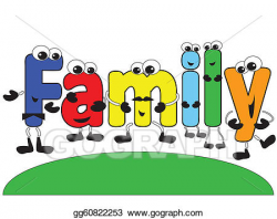 Vector Art - Cartoon family. Clipart Drawing gg60822253 - GoGraph