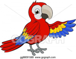 Vector Art - Cartoon parrot. Clipart Drawing gg88091589 ...