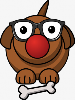 Bespectacled Cartoon Brown Puppy, Wear Glasses, Glasses, Dog PNG ...