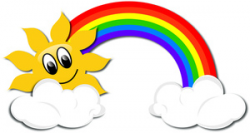 Rainbow Clipart Image - Cartoon Drawing of a Rainbow and Sun with ...