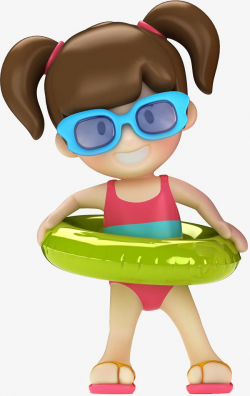 cute baby 3d baby swimming pool swimming, 3 Characters, Cartoon ...