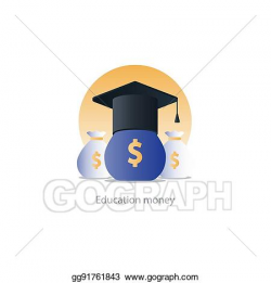 Vector Illustration - Scholarship grant money, education fee icon ...