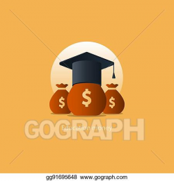 Vector Illustration - Scholarship grant money, education fee icon ...