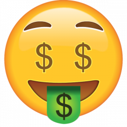 Got money on your mind? This emoji does, too, as well as on his eyes ...