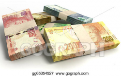 Stock Illustration - South african rand notes bundles stack. Clipart ...