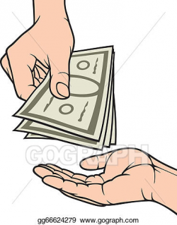 Vector Stock - Hands giving and receiving money. Stock Clip Art ...
