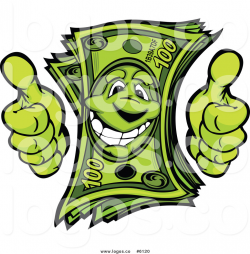 Royalty Free Clip Art Logo of a Happy Cash Money Character Holding ...