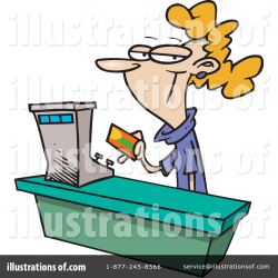 Cashier Clipart #1046687 - Illustration by toonaday