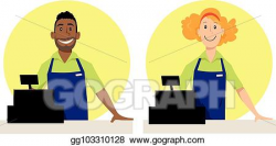 Vector Art - Grocery store cashiers. EPS clipart gg103310128 ...